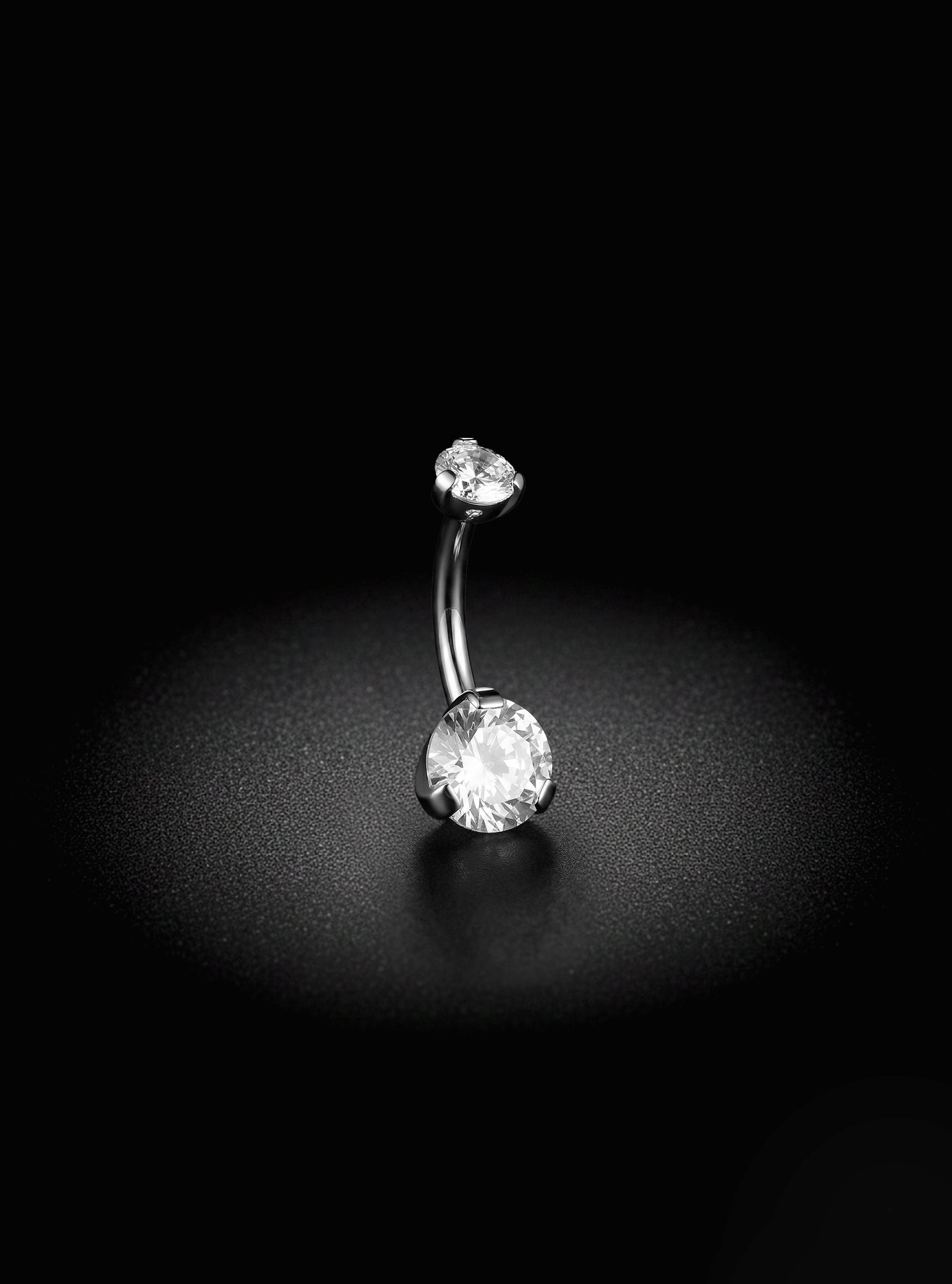 G23 Titanium Internally Threaded Gem Belly Button Ring | 14G Navel Bar | 1pc (Titanium - Plain)