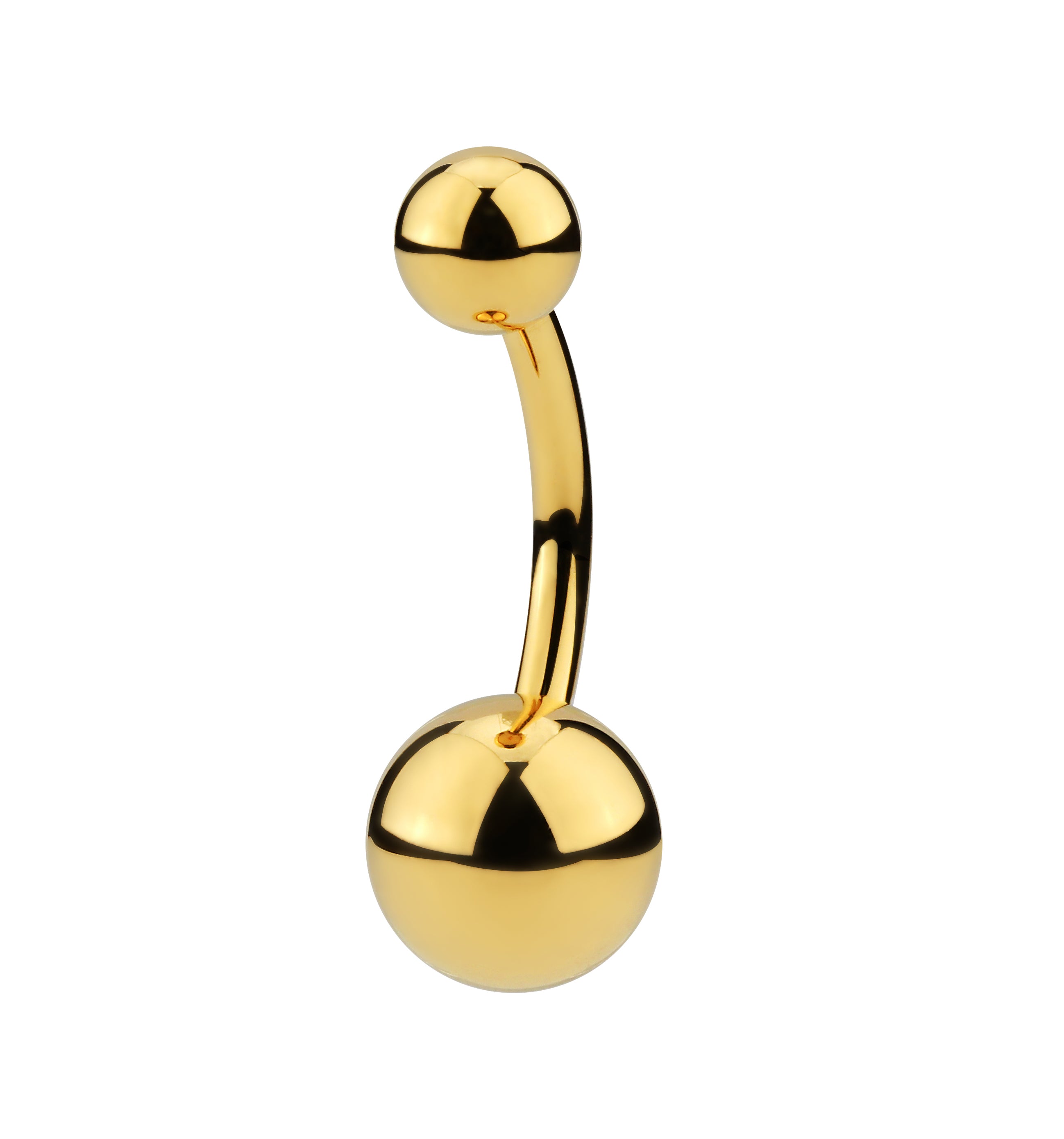 G23 Titanium Internally Threaded Ball Belly Button Ring | 14G | 1pc (Titanium - Yellow)