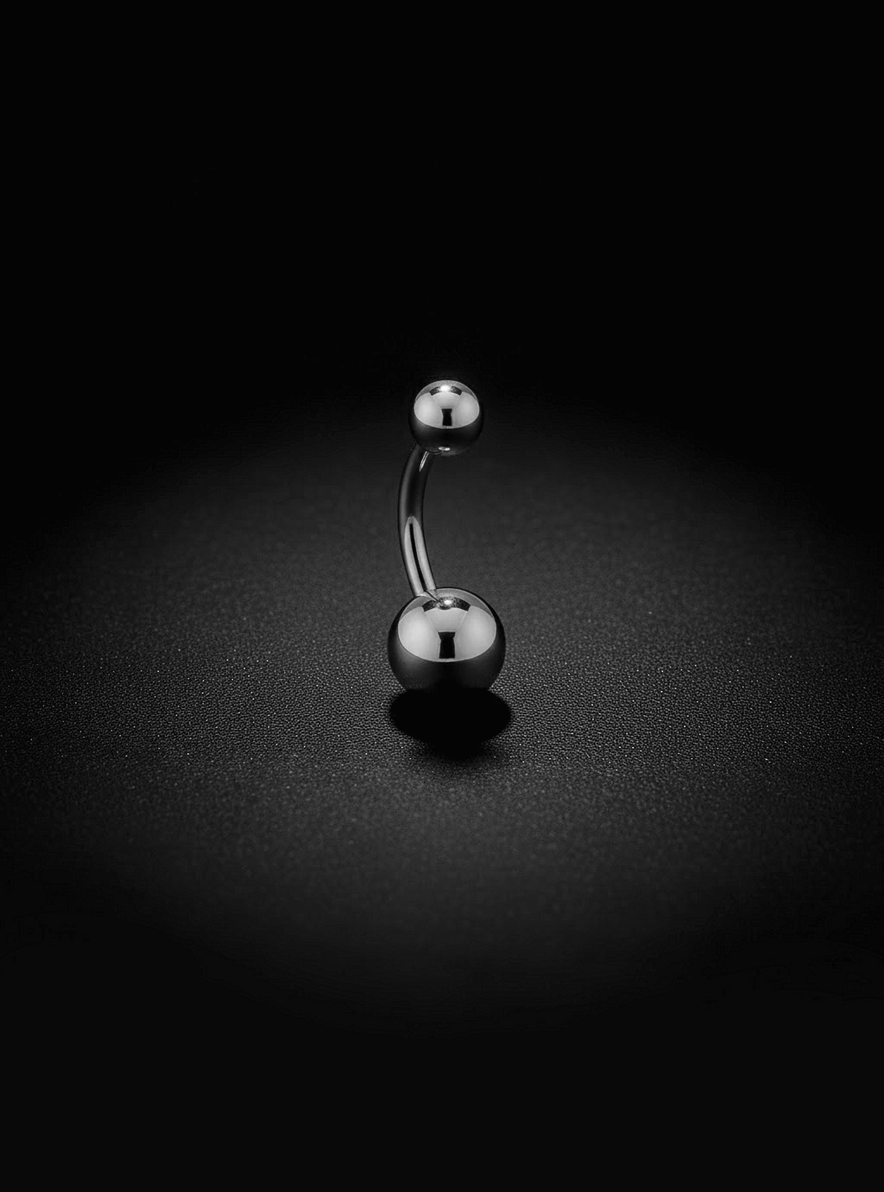 G23 Titanium Internally Threaded Ball Belly Button Ring | 14G | 1pc (Titanium - Plain)
