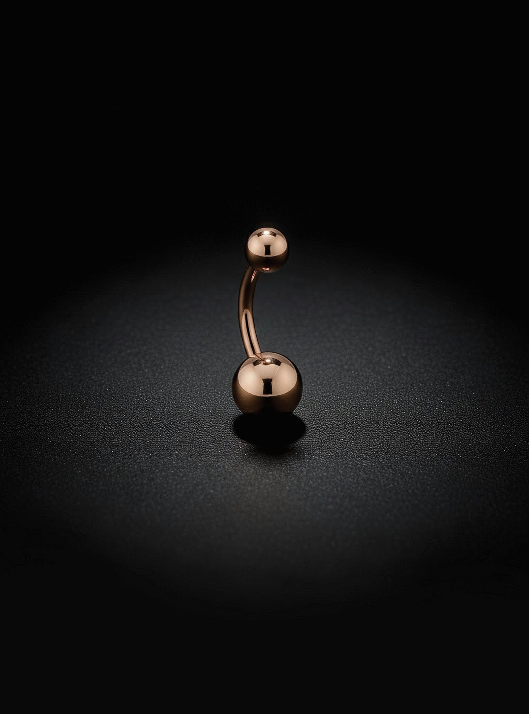 Internally Threaded Ball Belly Button Ring 1pc (Titanium - Rose)