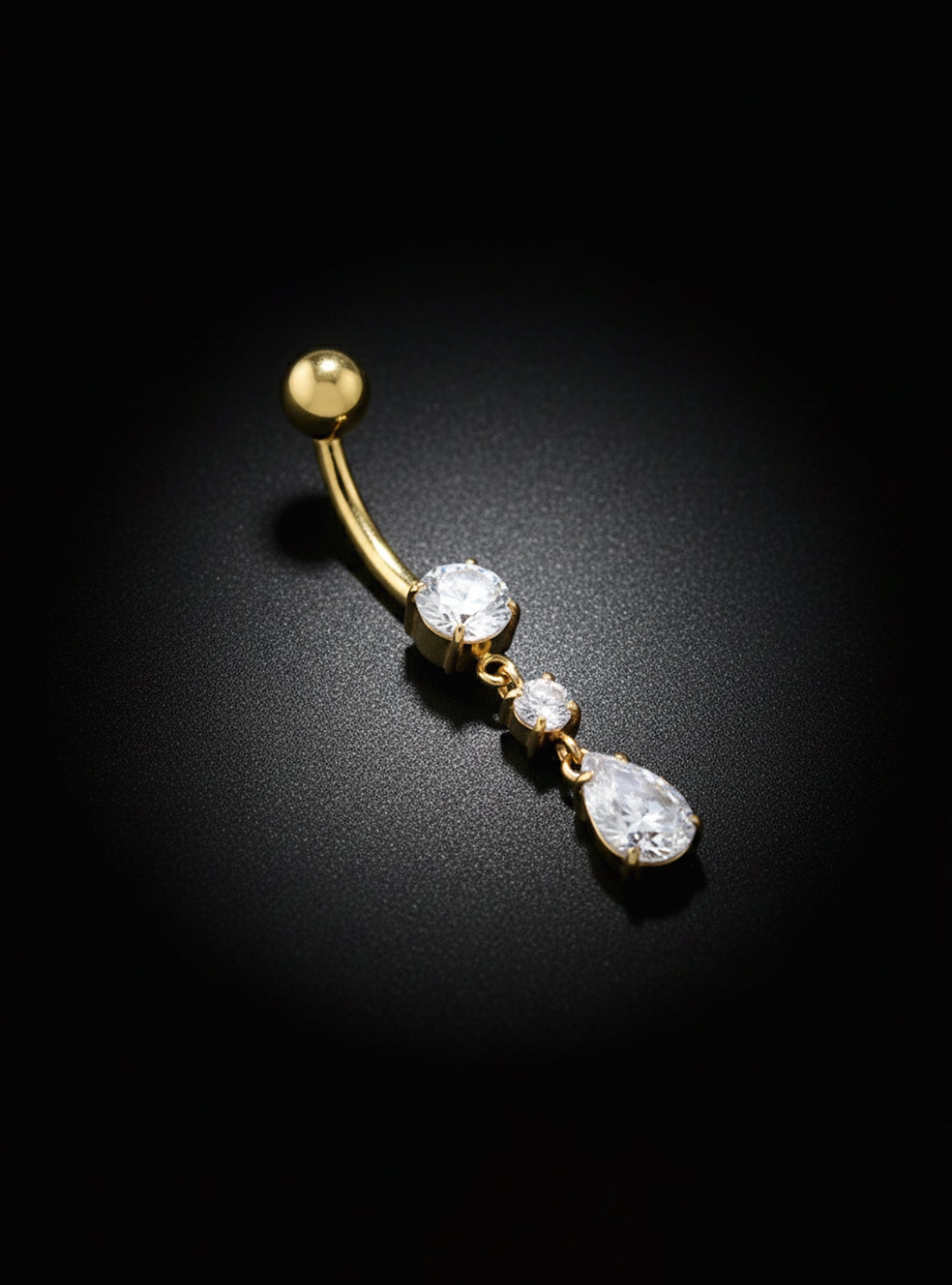 G23 Titanium Internally Threaded Gem Dangle Belly Button Ring | 14G | 1pc (Titanium - Yellow)