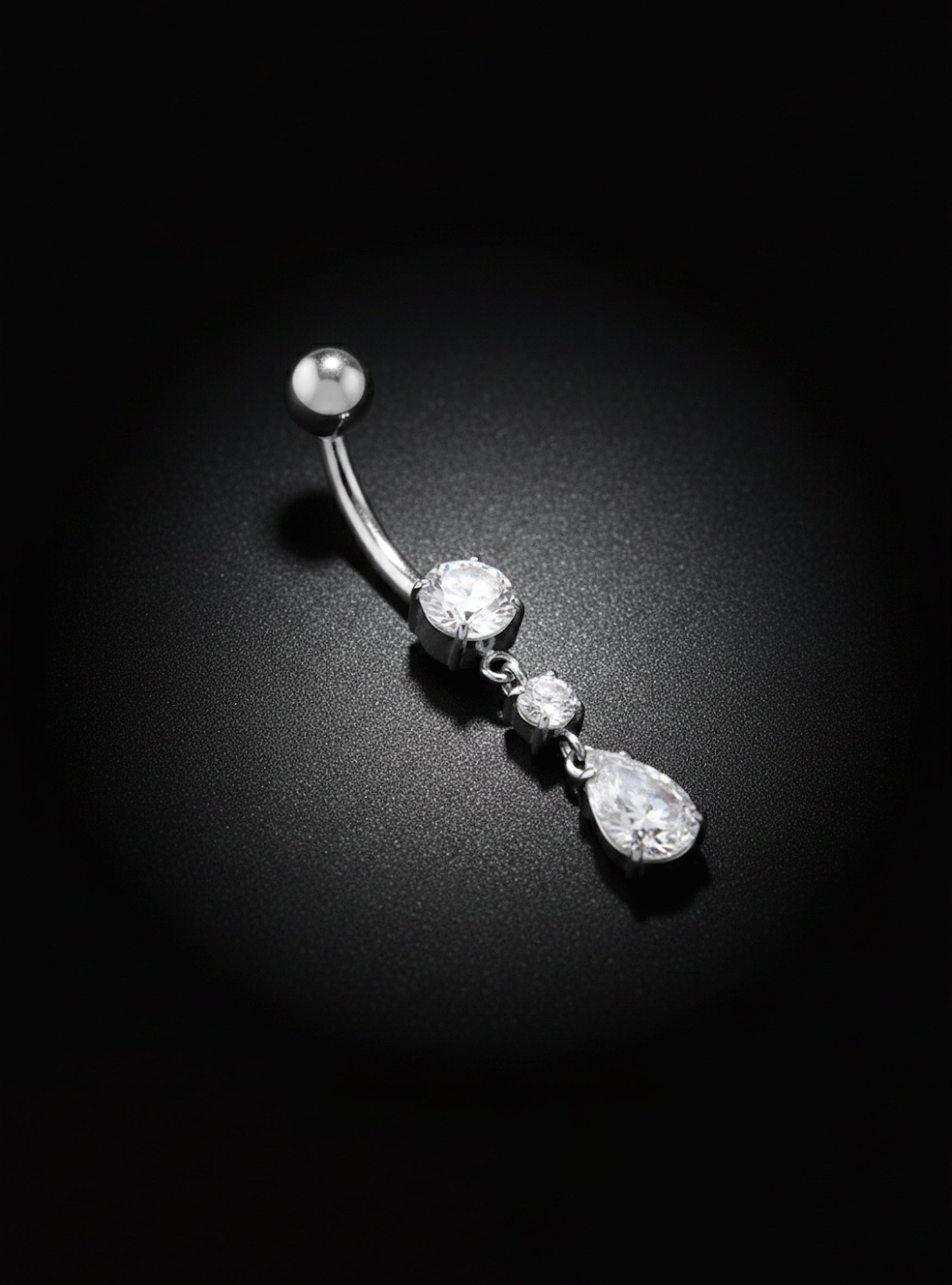 G23 Titanium Internally Threaded Gem Dangle Belly Button Ring | 14G | 1pc (Titanium - Plain)