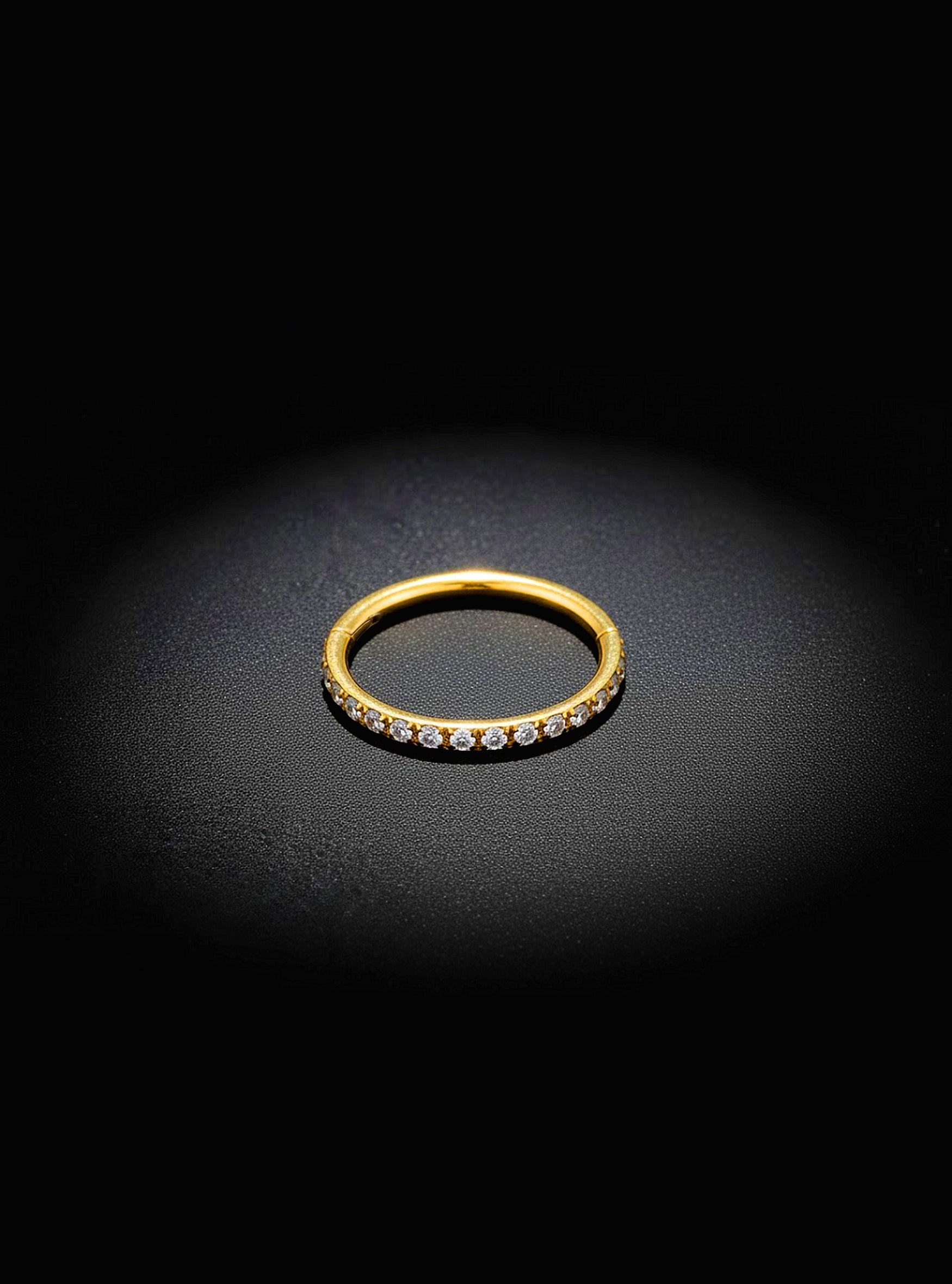 G23 Titanium Hinged Hoop Gem Segment Ring | 16G Body Jewellery | 2pc (Titanium - Yellow)