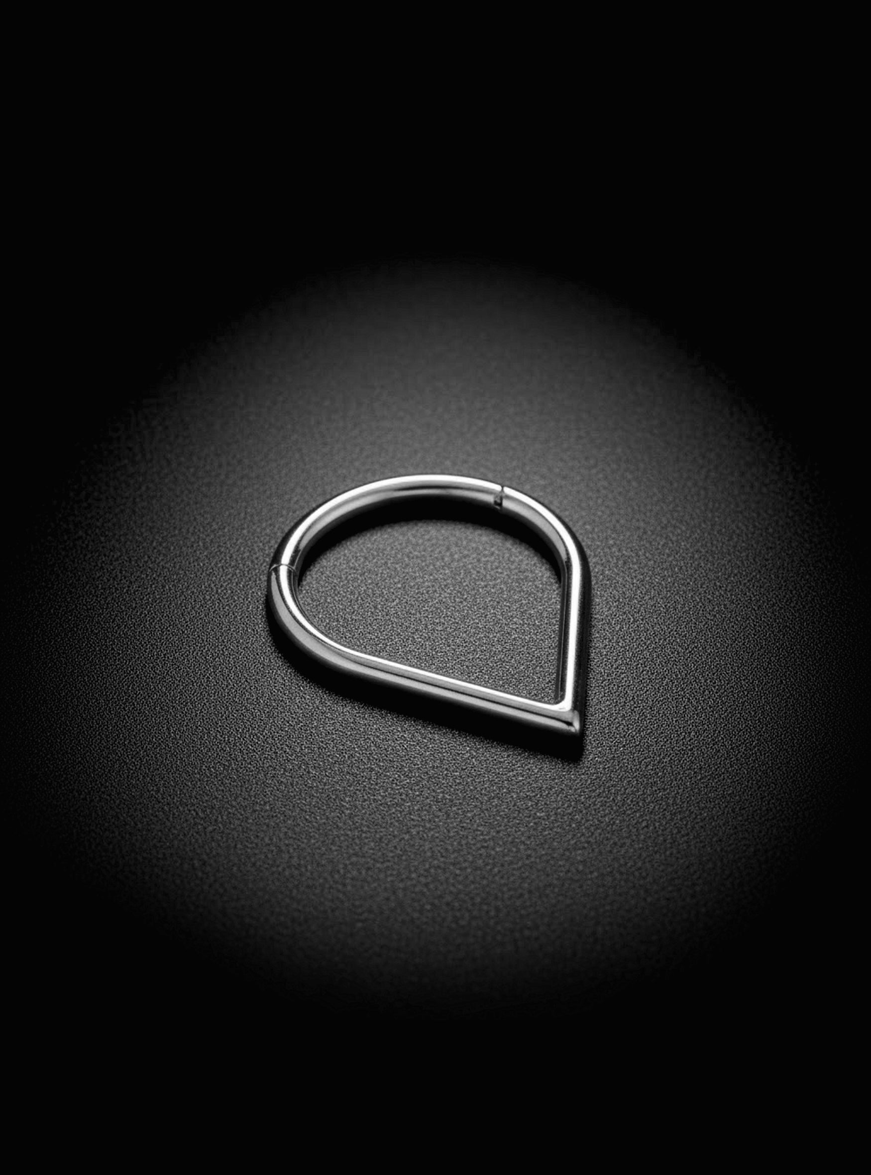 G23 Titanium Tear Drop Hinged Hoop Segment Ring | 16G Body Jewellery | 2pc (Titanium - Plain)