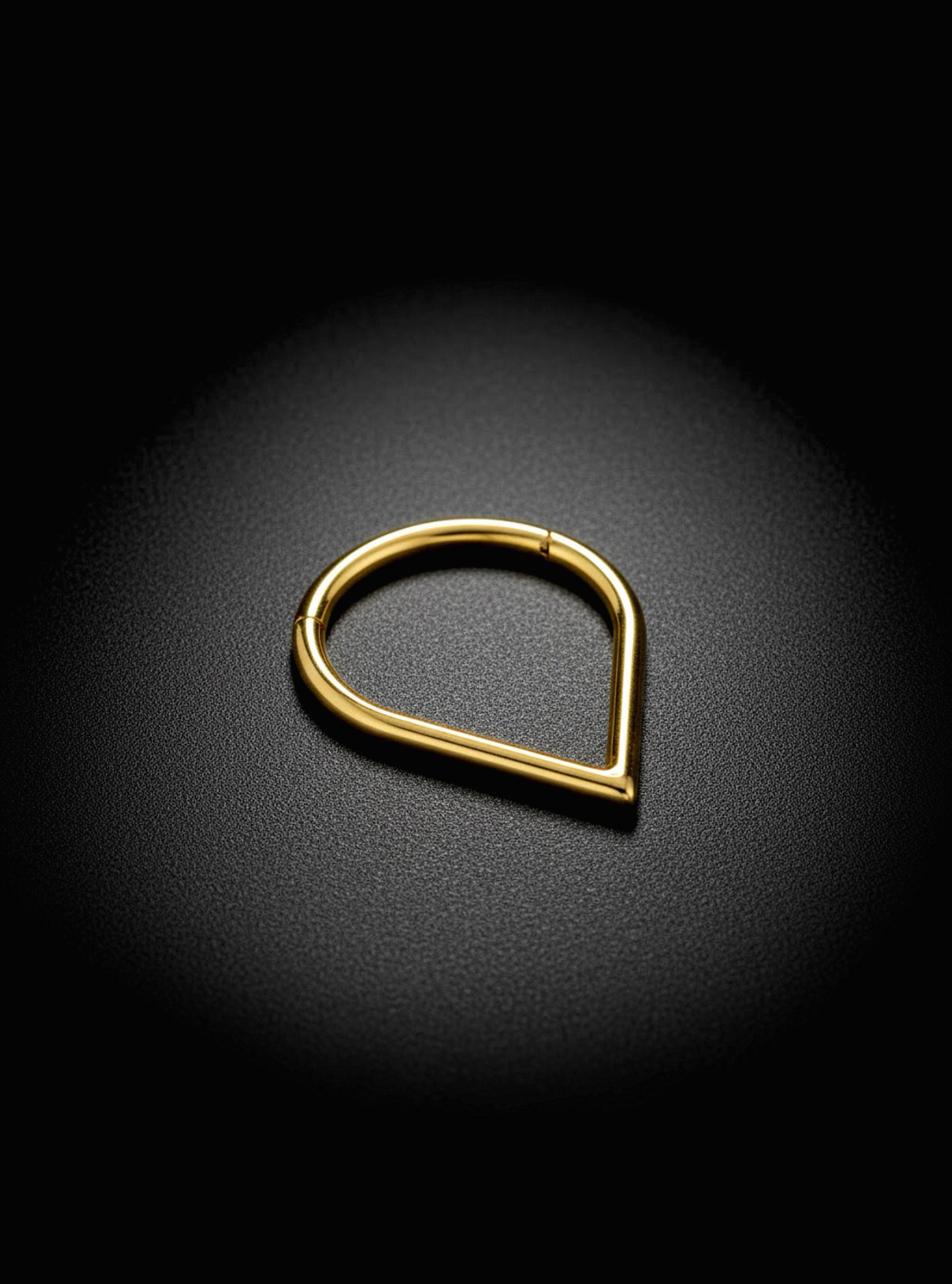 G23 Titanium Tear Drop Hinged Hoop Segment Ring | 16G Body Jewellery | 2pc (Titanium - Yellow)