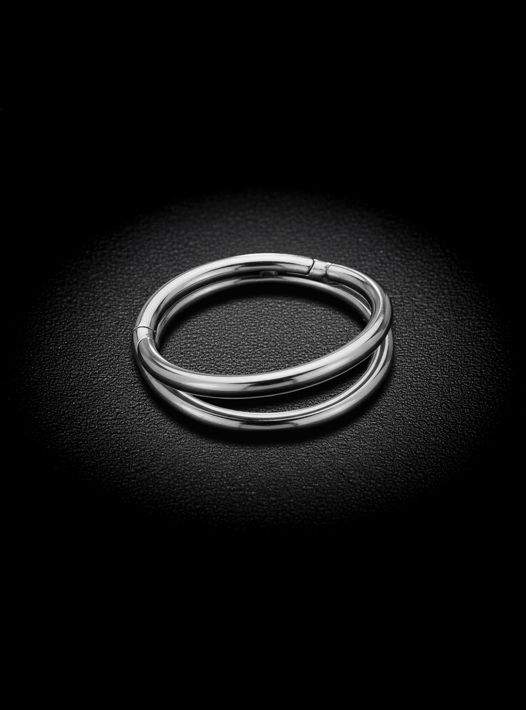 G23 Titanium Double Hinged Hoop Segment Ring | 16G Body Jewellery | 2pc (Titanium - Plain)