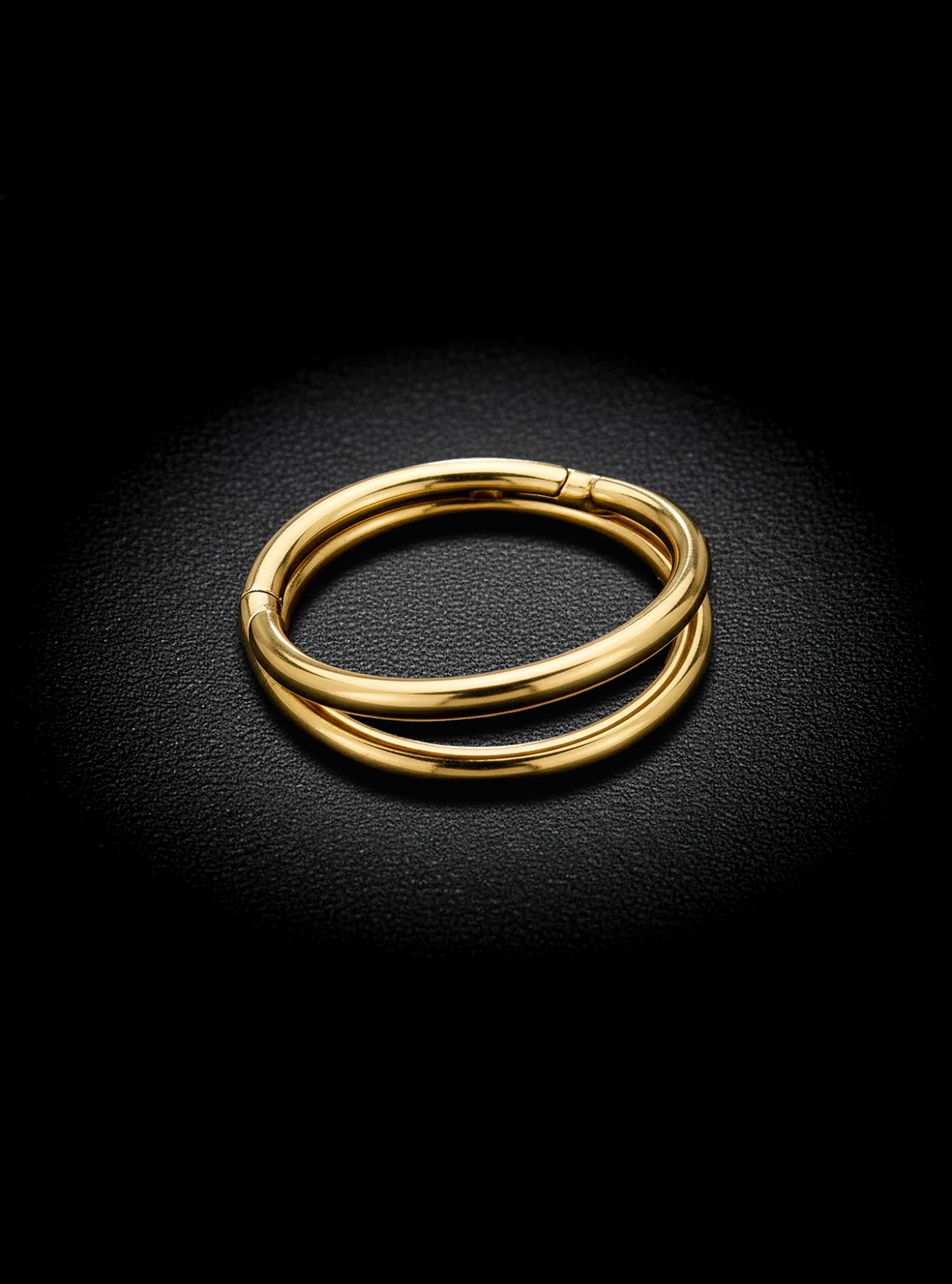 G23 Titanium Double Hinged Hoop Segment Ring | 16G Body Jewellery | 2pc (Titanium - Yellow)