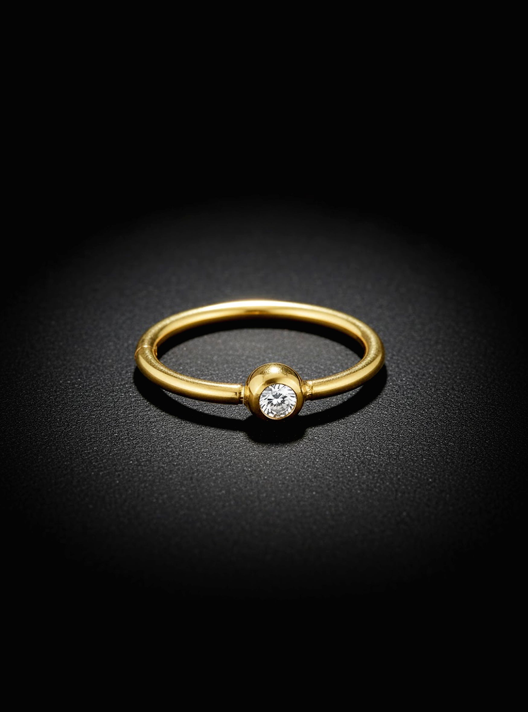 G23 Titanium Gem Ball Closure Hinged Segment Ring | 18G Body Jewellery | 2pc (Titanium - Yellow)
