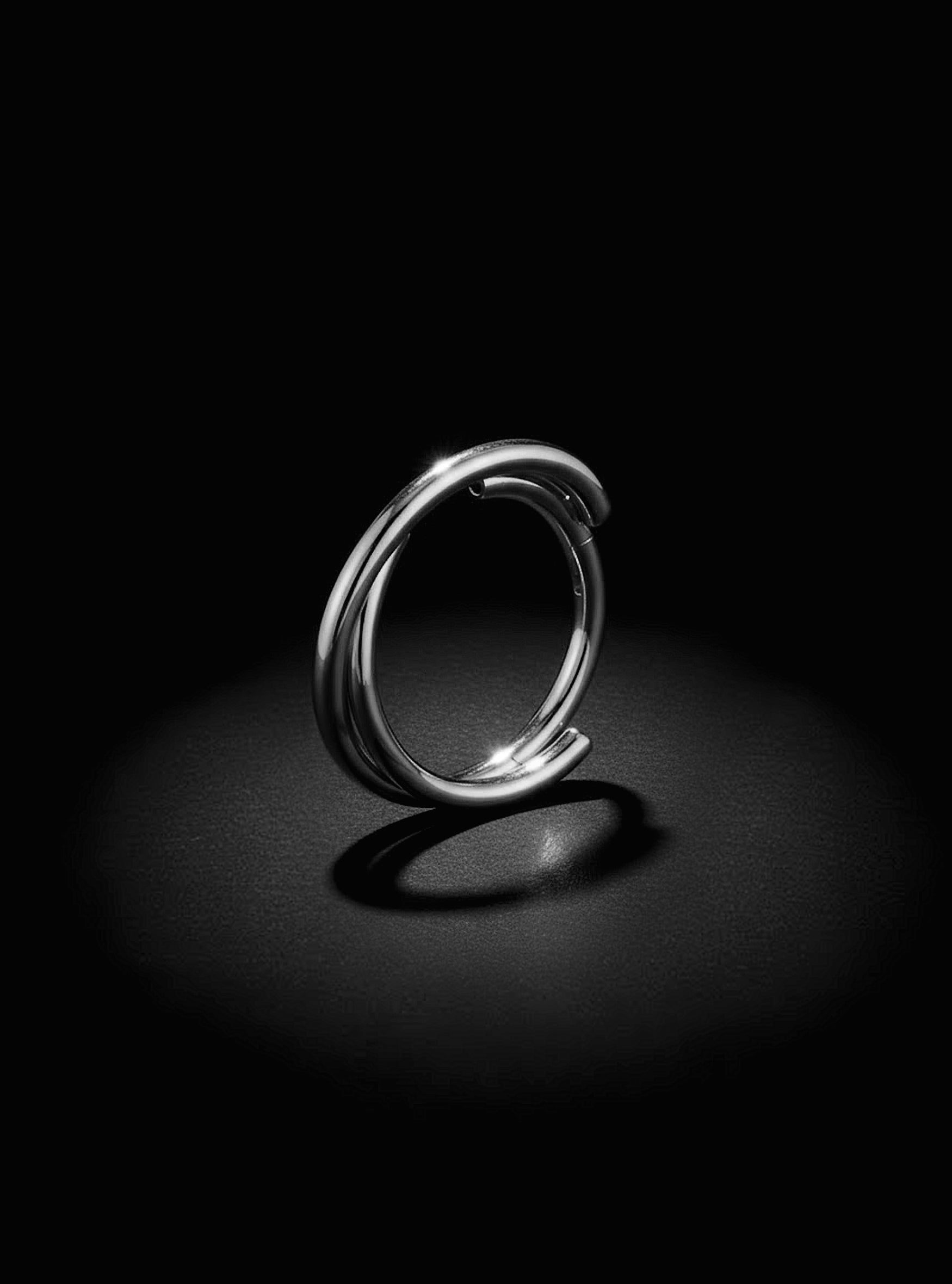G23 Titanium Double Twist Hinged Segment Ring | 16G Body Jewellery | 2pc (Titanium - Plain)