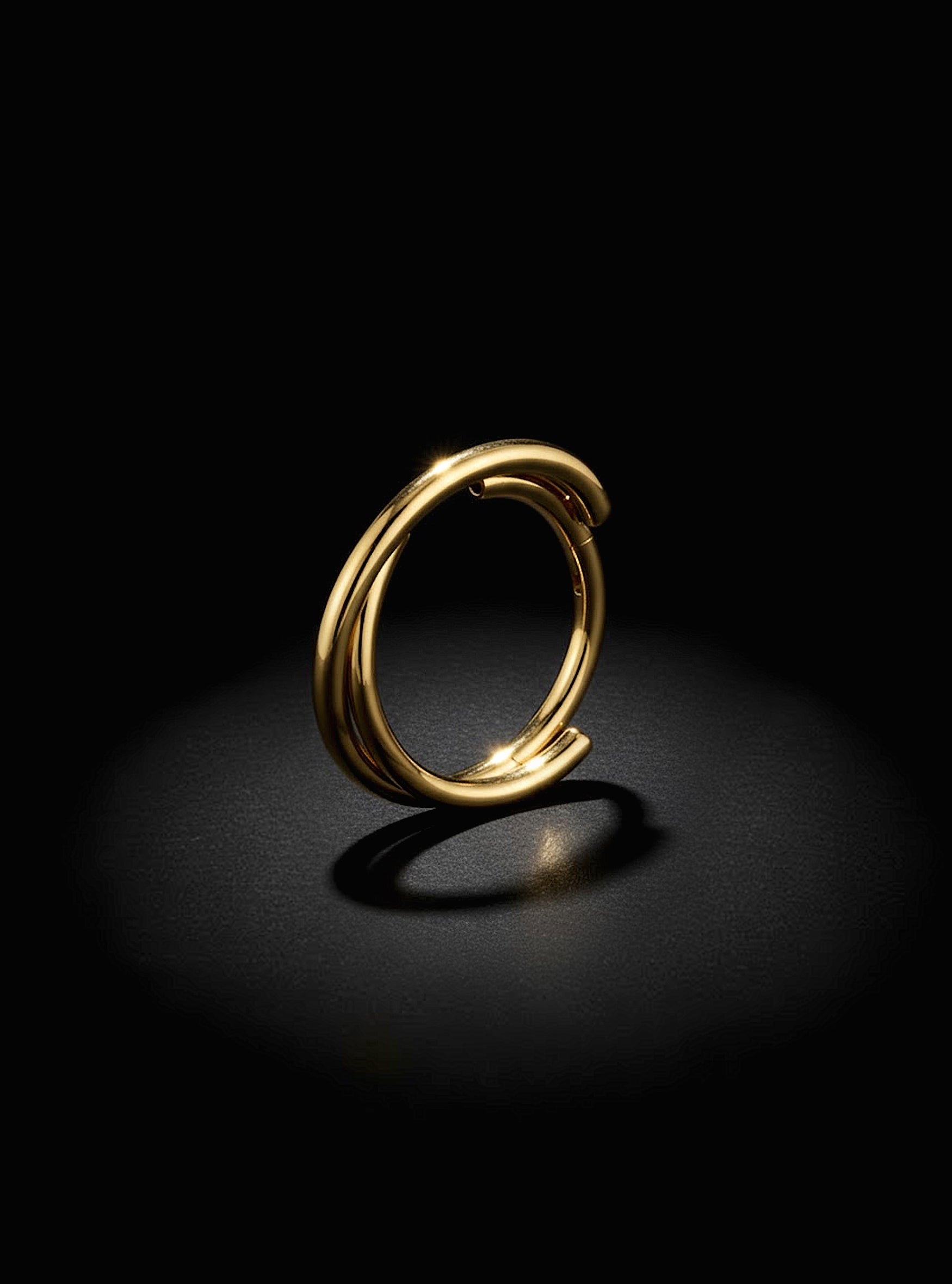 G23 Titanium Double Twist Hinged Segment Ring | 16G Body Jewellery | 2pc (Titanium - Yellow)