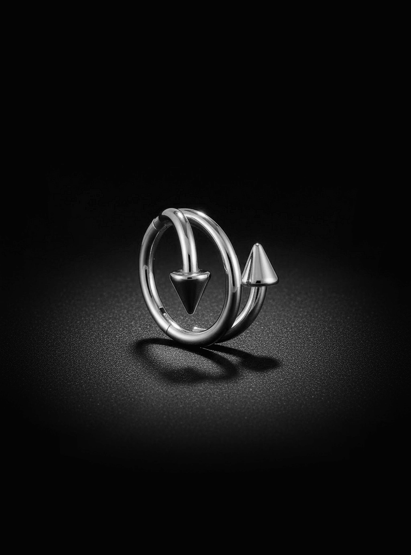 G23 Titanium Double Arrow Hinged Segment Ring | 16G Body Jewellery | 2pc (Titanium - Plain)