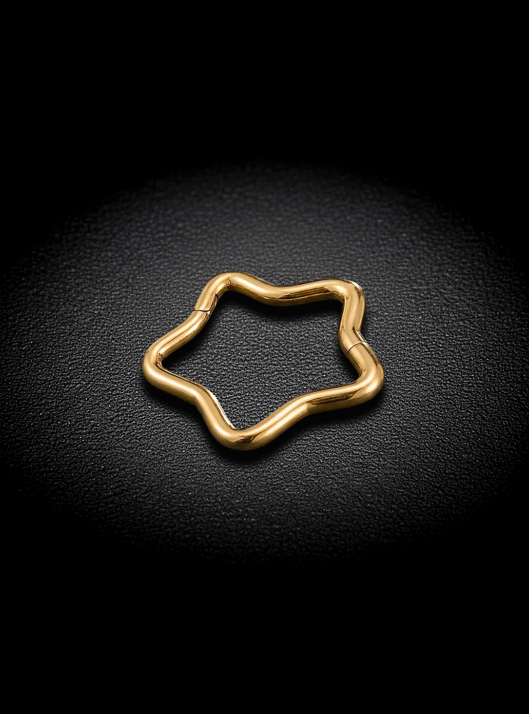 G23 Titanium Star Hinged Hoop Segment Ring | 16G Clicker | 2pc (Titanium - Yellow)