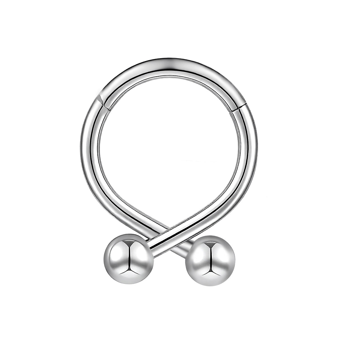 Knot Hinged Hoop Segment Ring 2pc (Titanium - Plain)