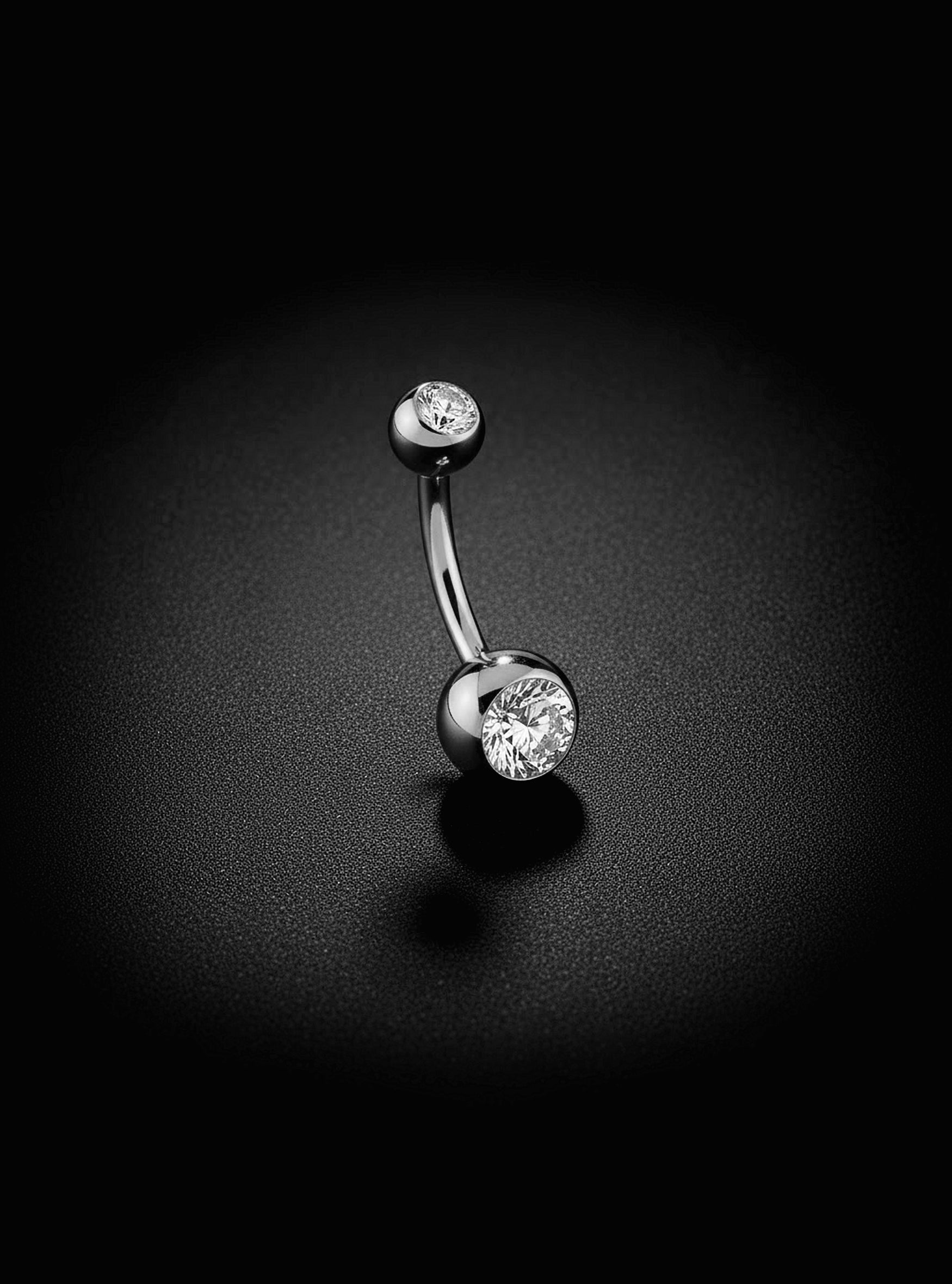 G23 Titanium Internally Threaded Gem Belly Button Ring | 14G | 1pc (Titanium - Plain)