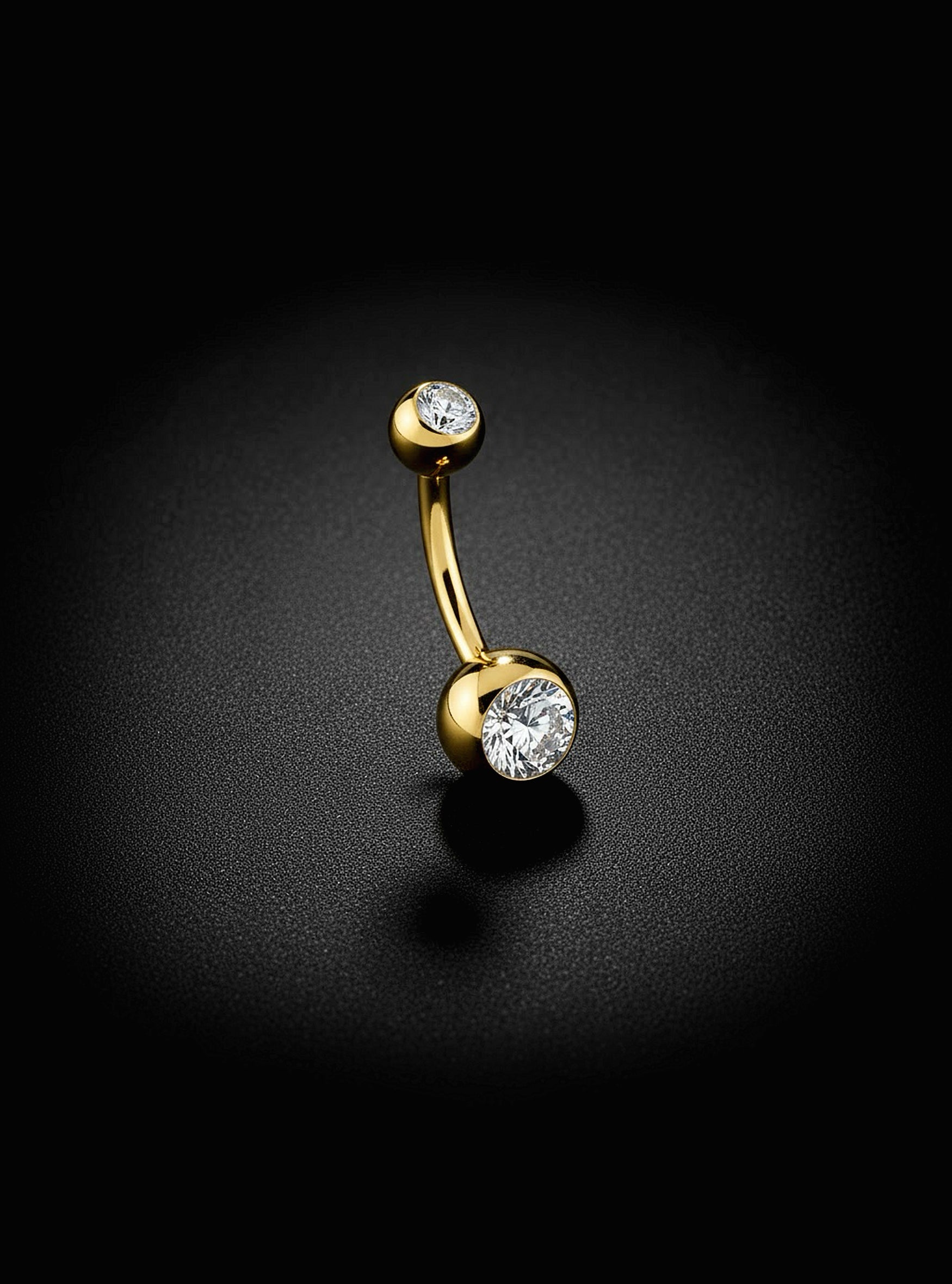 G23 Titanium Internally Threaded Gem Belly Button Ring | 14G | 1pc (Titanium - Yellow)