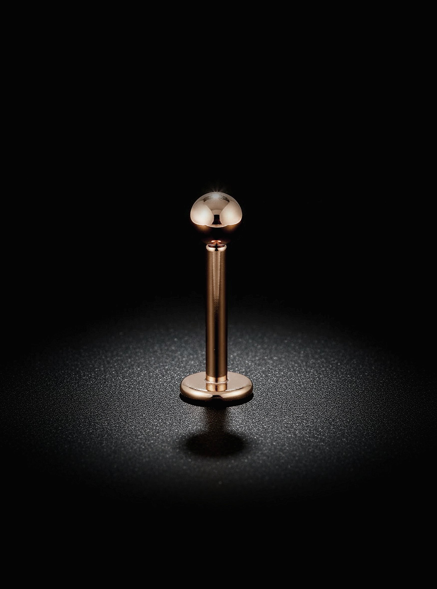 Threadless Ball Labret 2pc (Titanium - Rose)