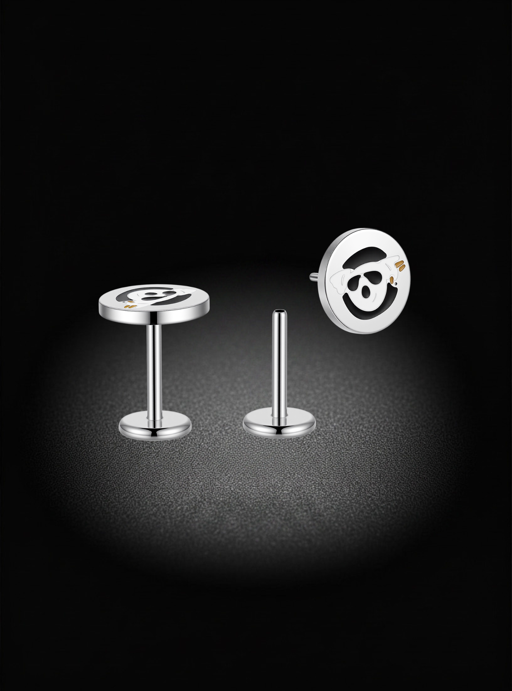 G23 Titanium Pierced Koala Threadless Labret | 16G 8mm | 2pc (Titanium - Plain)