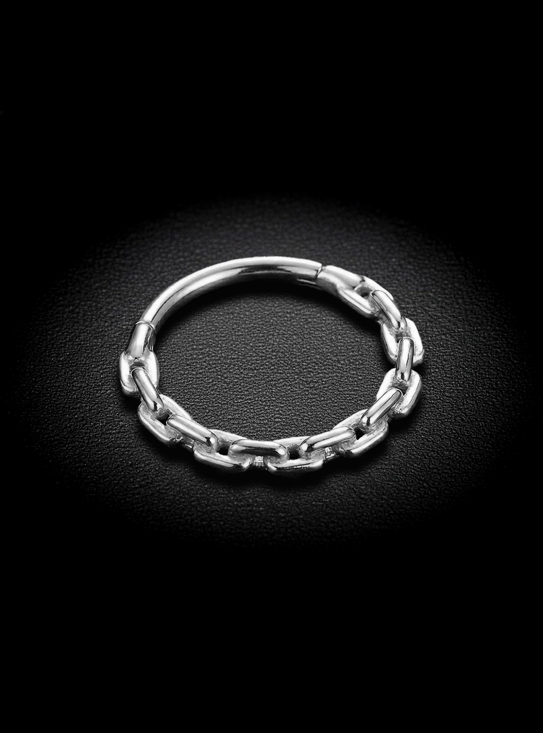 316L Surgical Steel Chain Link Hinged Hoop Segment Ring | 16G Body Jewellery | 2pc (Steel - Plain)