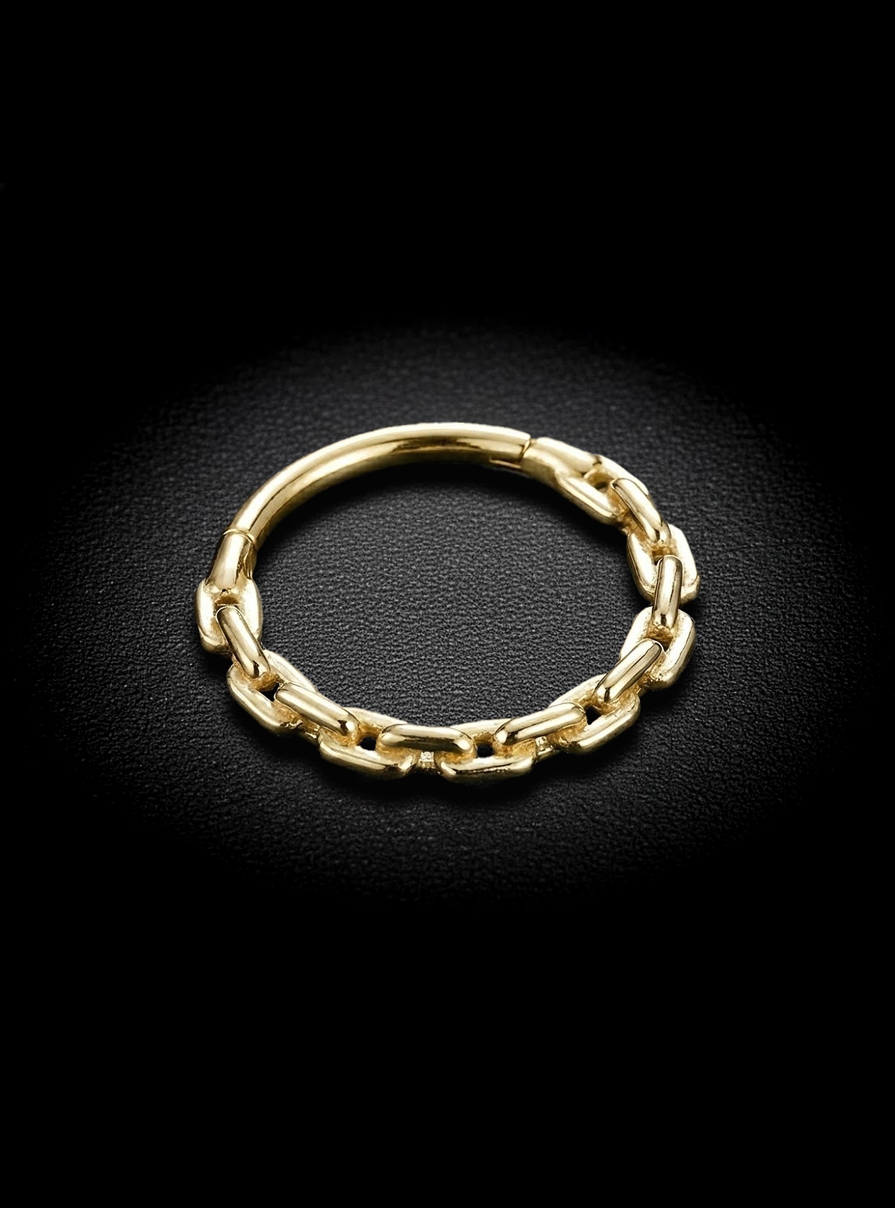 316L Surgical Steel Chain Link Hinged Hoop Segment Ring | 16G Body Jewellery | 2pc (Steel - Yellow)