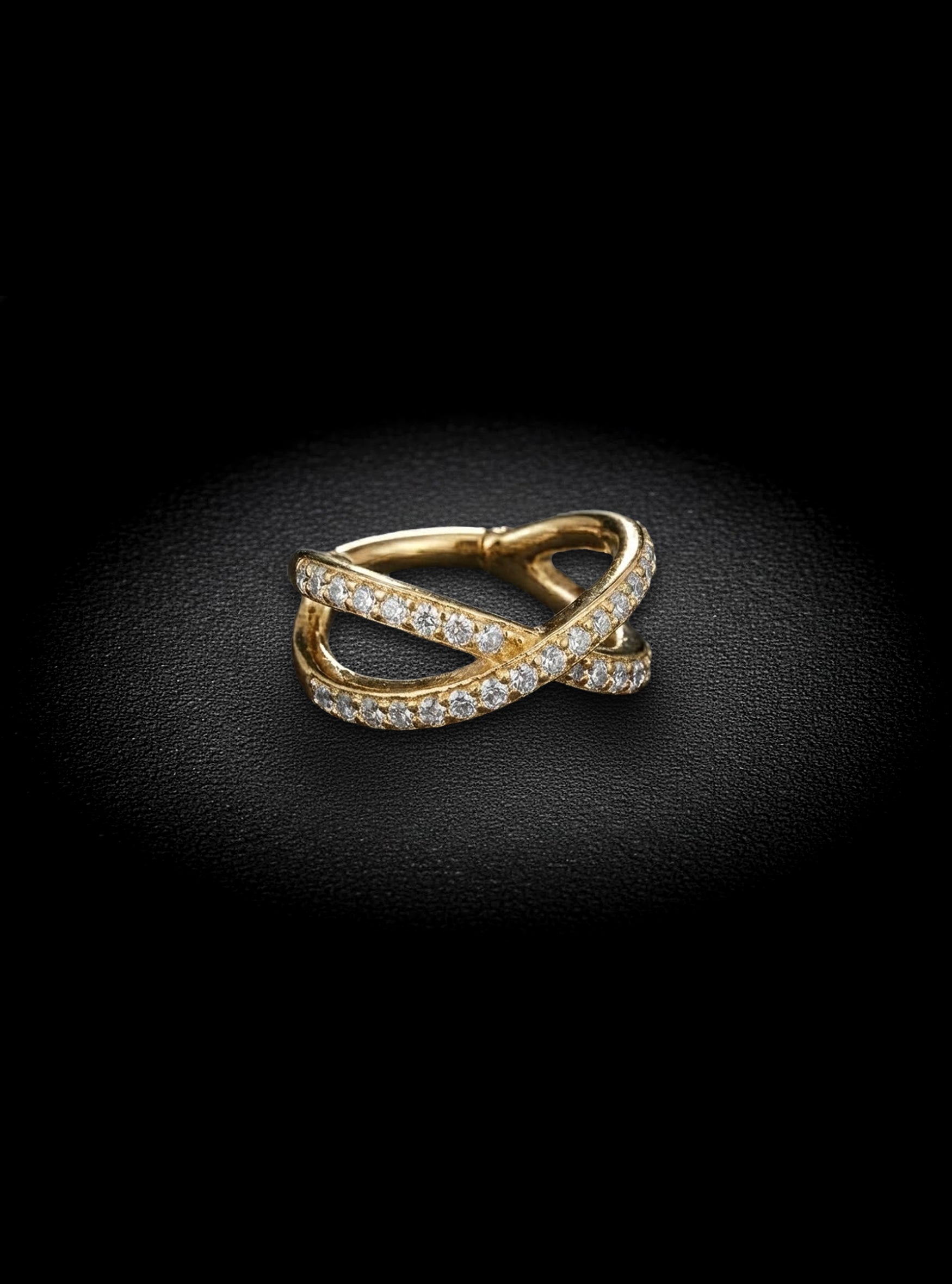316L Surgical Steel Cross Over Gem Hinged Segment Ring | 16G Body Jewellery | 2pc (Steel - Yellow)