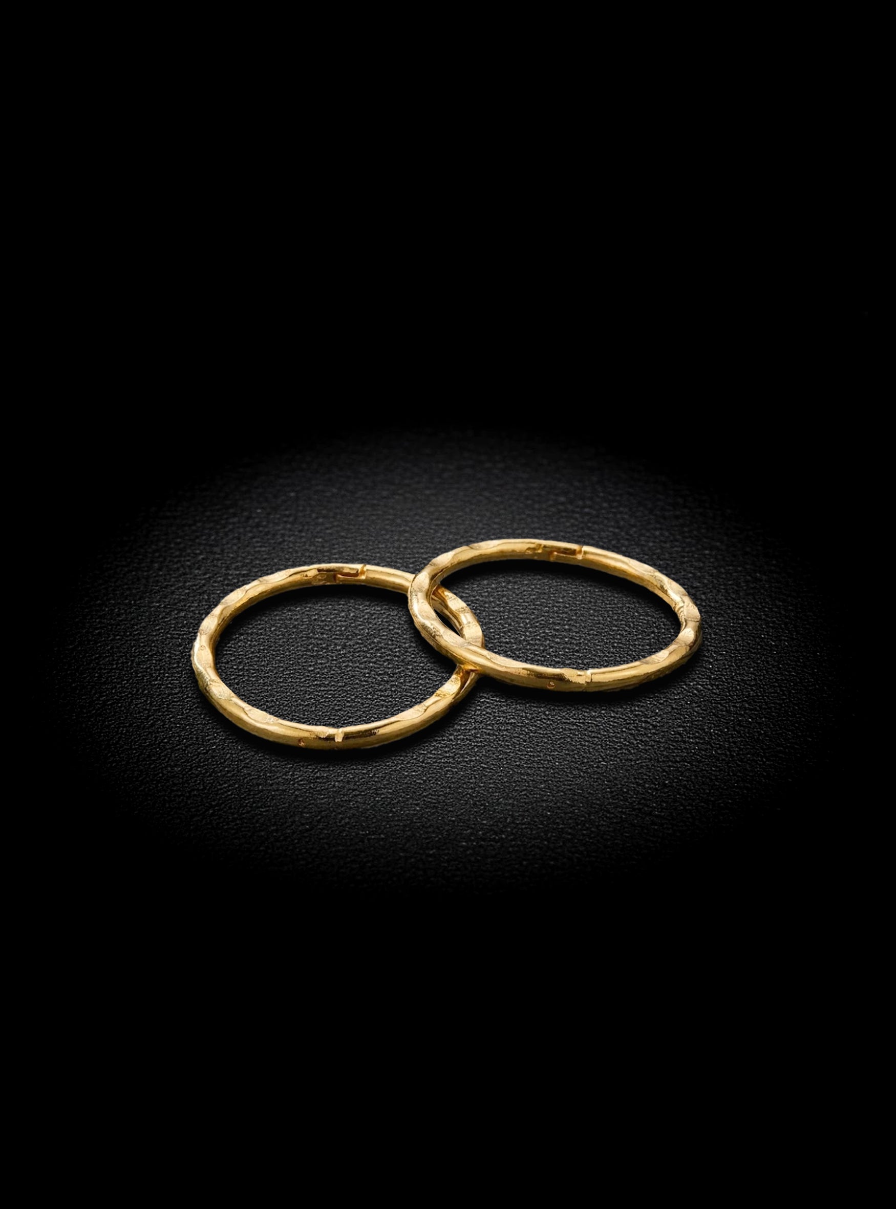 Hinged Hoop Sleeper Earring 2pc (Silver - Gold Plated - Faceted)