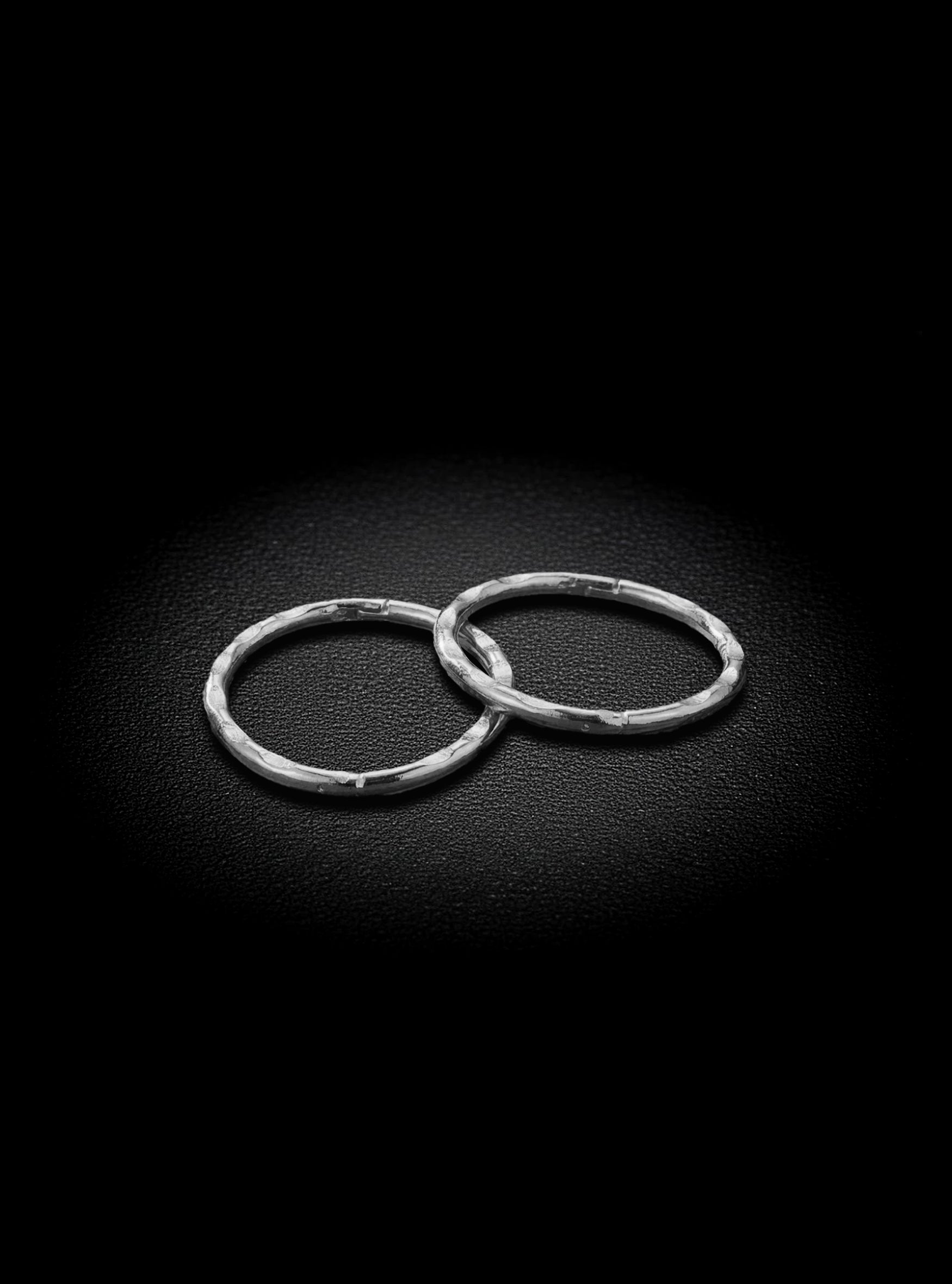 Hinged Hoop Sleeper Earring 2pc (Silver - Plain - Faceted)