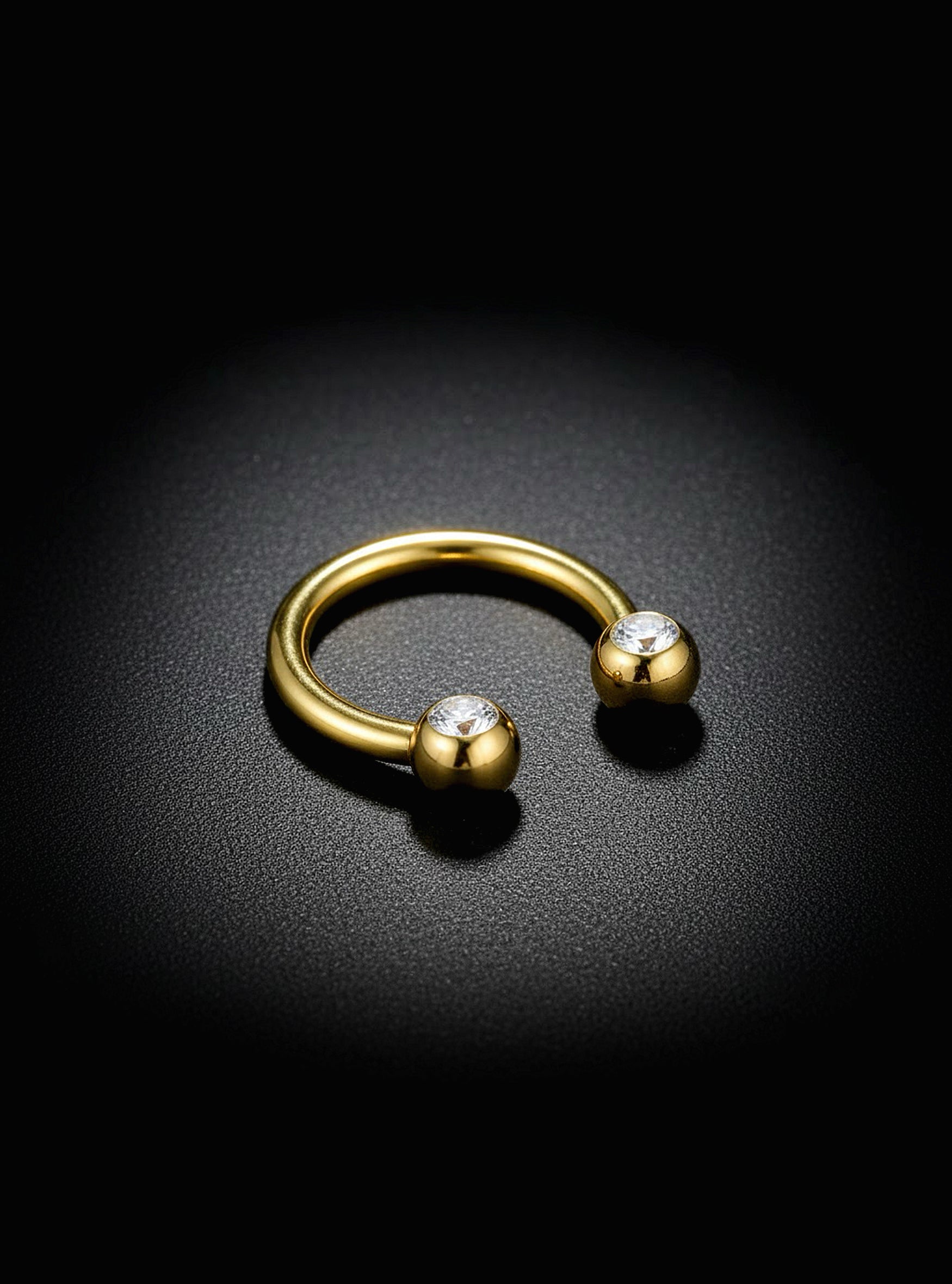 G23 Titanium Internally Threaded Gem Circular Barbell | 16G | 2pc (Titanium - Yellow)