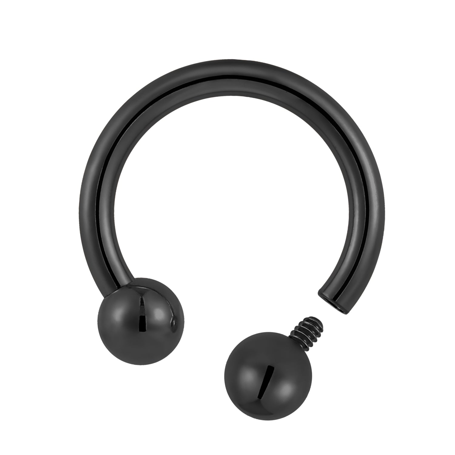 1 Piece G23 Titanium 16G 14G 12G 10G Internally Threaded Circular Barbell Horseshoe Bar Septum Nose Ring Piercing 6mm - 12mm - Pierced Koala