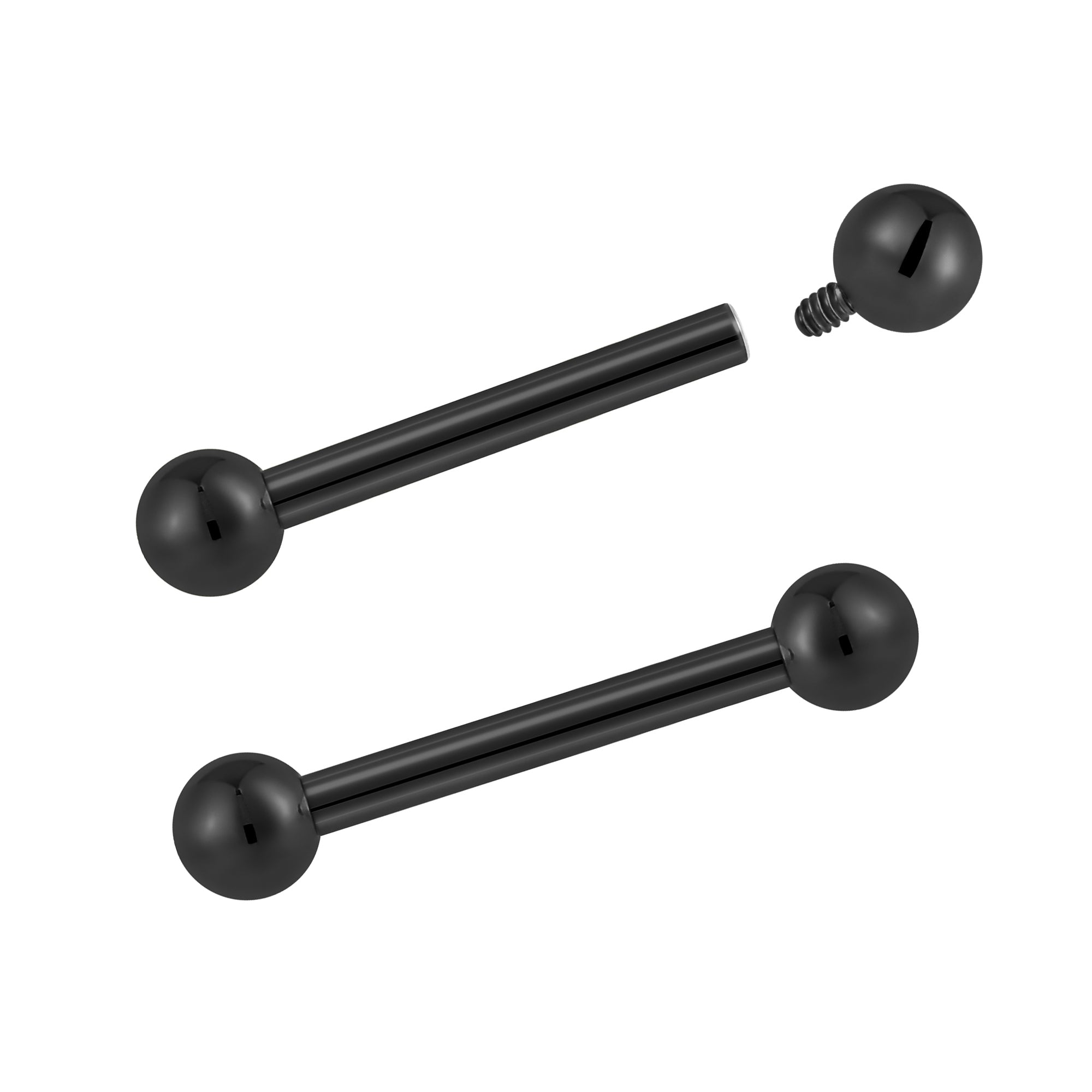 Internally Threaded Barbell 2pc (Titanium - Black)