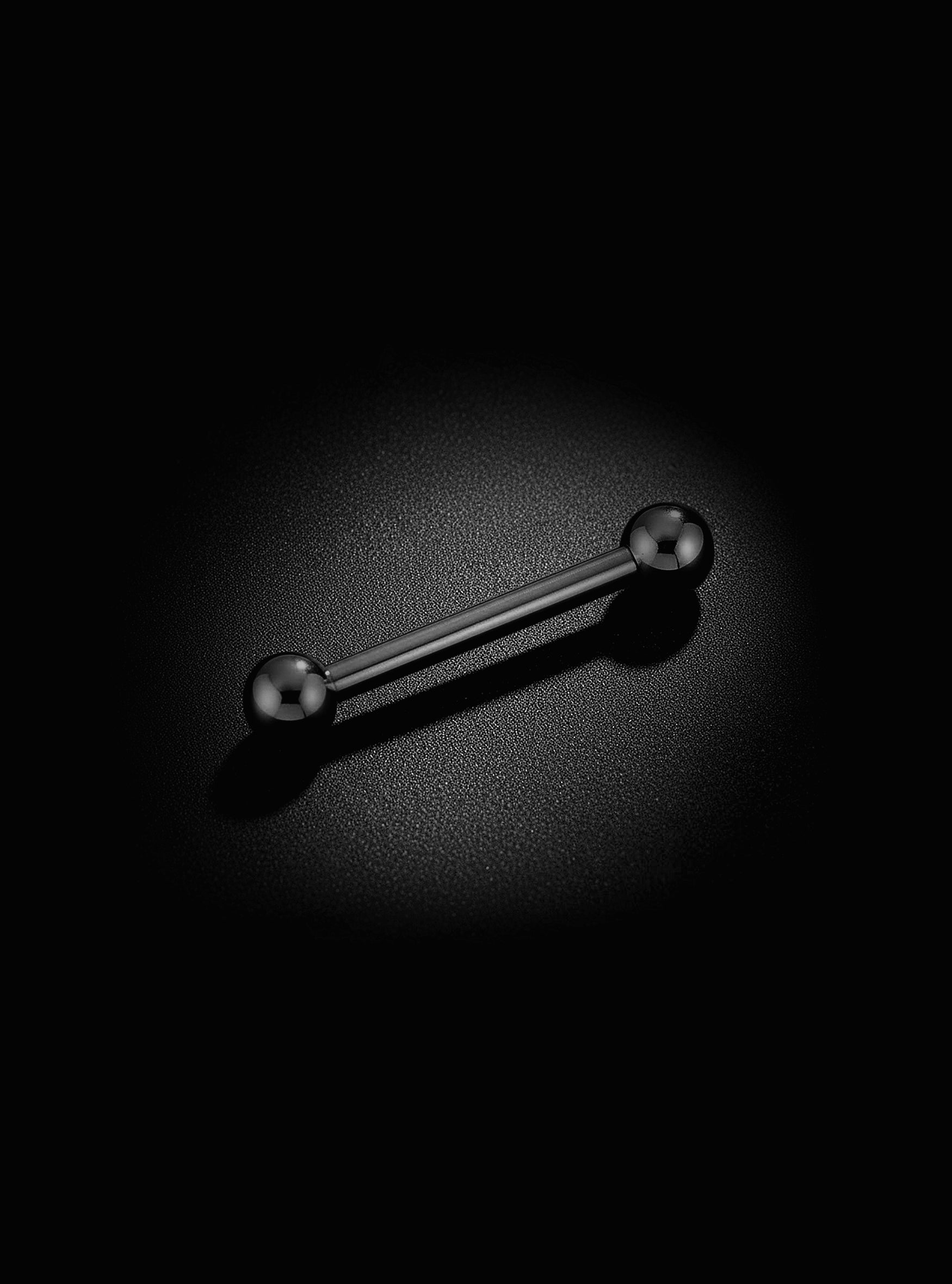 Internally Threaded Barbell 2pc (Titanium - Black)