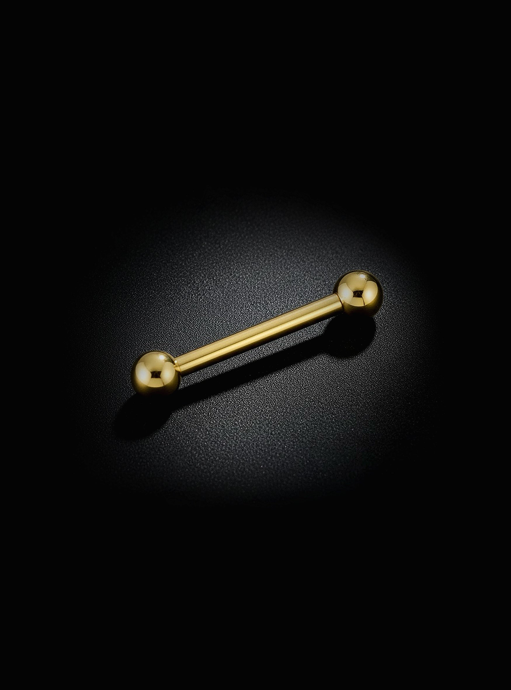 Internally Threaded Barbell 2pc (Titanium - Yellow)