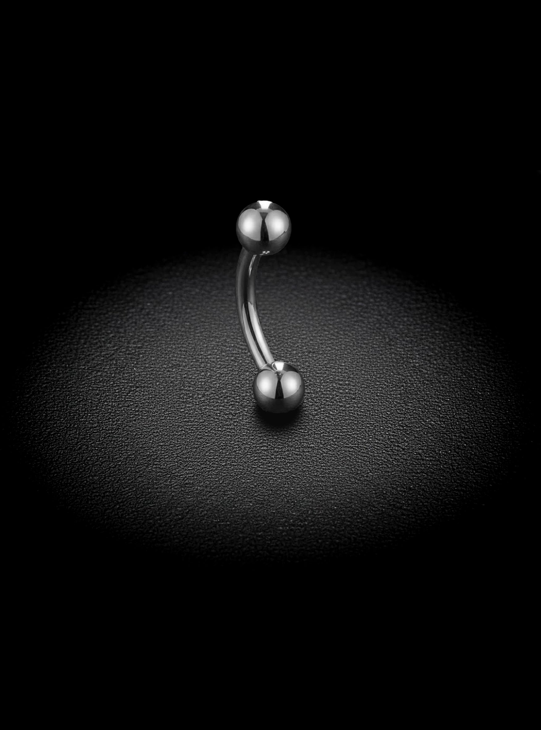 G23 Titanium Internally Threaded Curved Barbell Ring | 16G Body Jewellery | 2pc (Titanium - Plain)