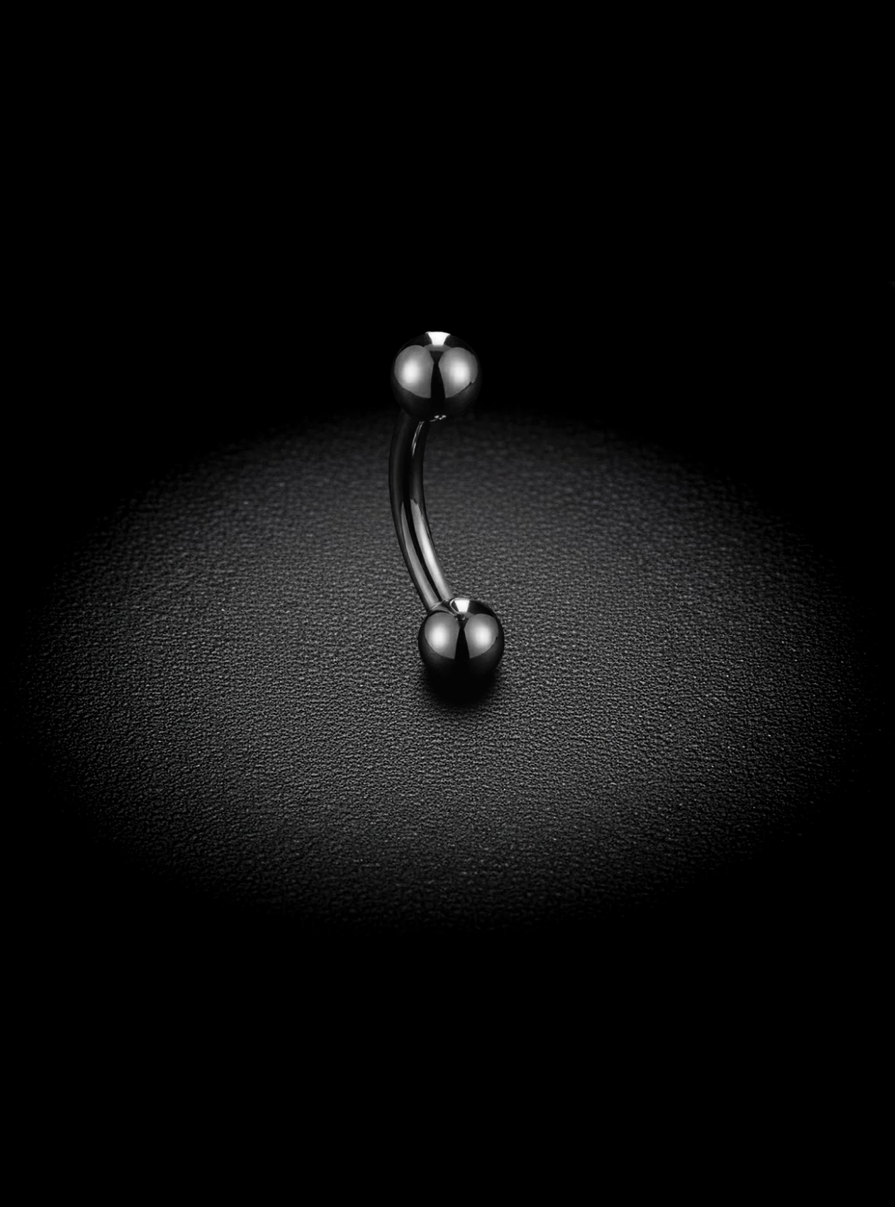 Internally Threaded Curved Barbell 2pc (Titanium - Black)