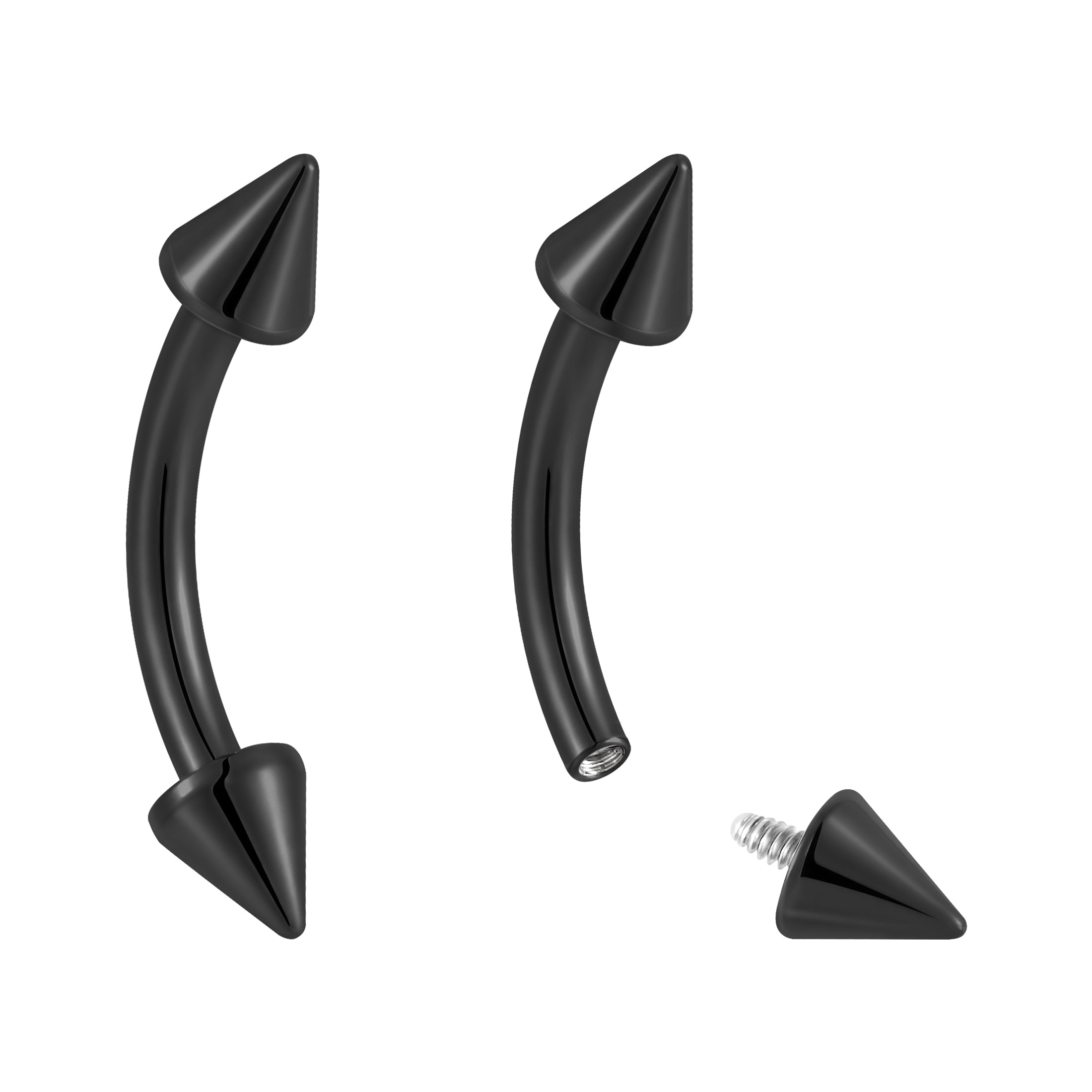 Internally Threaded Arrow Barbell 2pc (Titanium - Black)