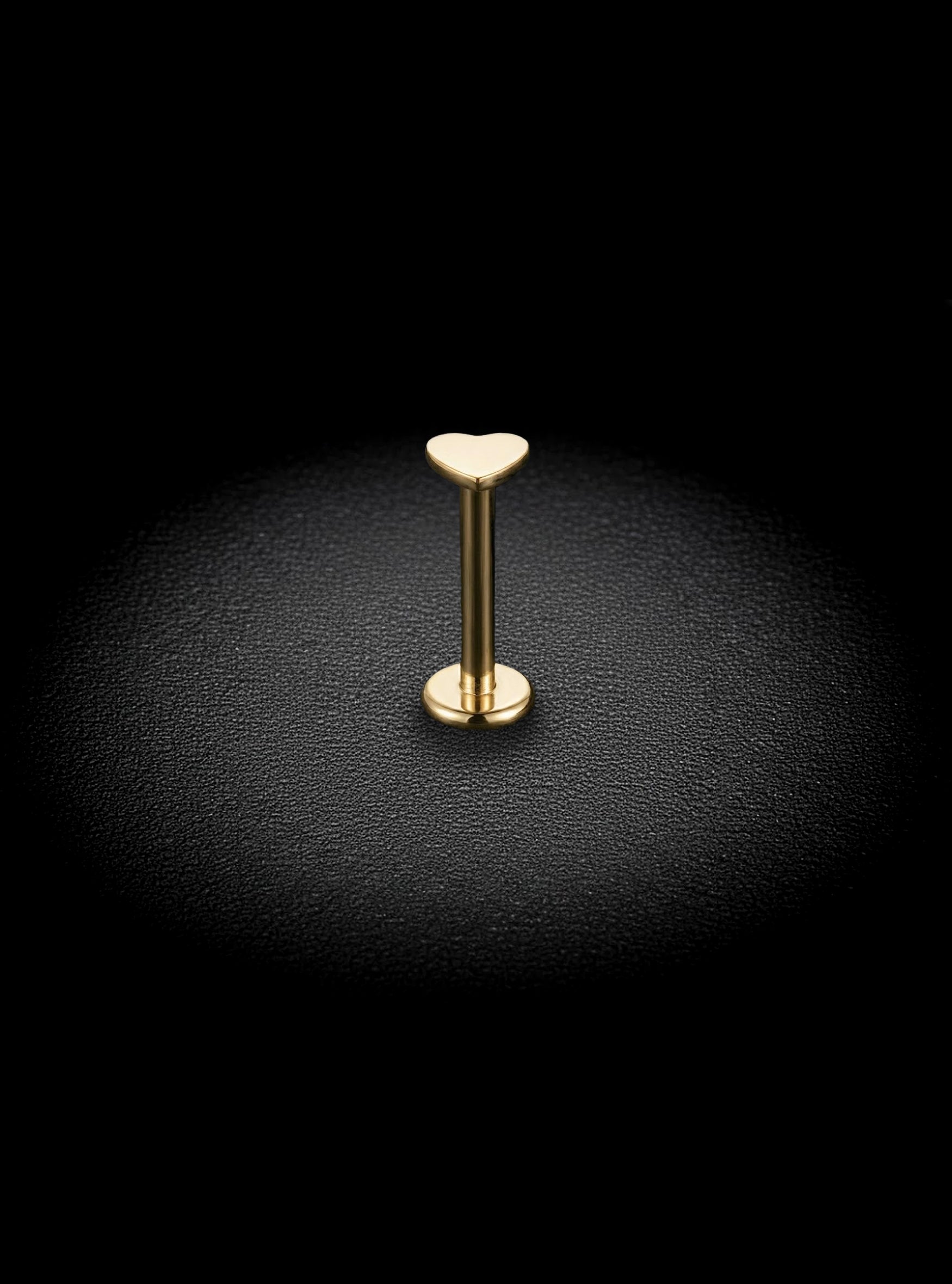 Threadless Heart Labret 2pc (Titanium - Yellow)