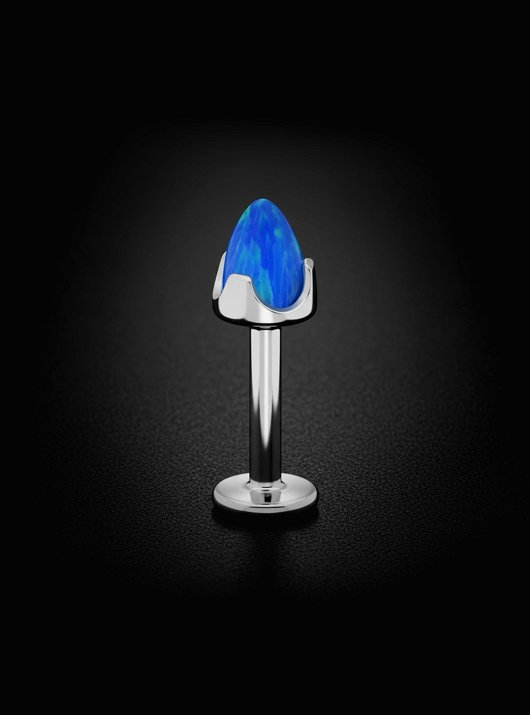 G23 Titanium Threadless Gem Labret | 16G Flat Back Stud | 2pc (Titanium - Plain)