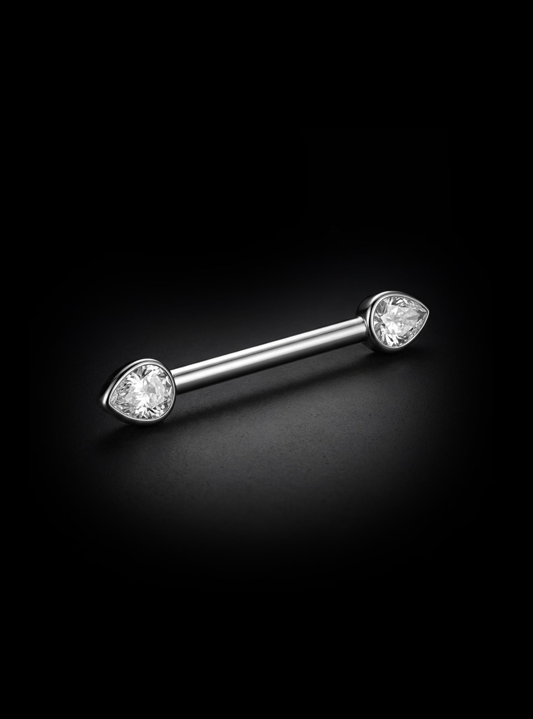 Threadless Gem Nipple Barbell 2pc (Titanium - Plain)