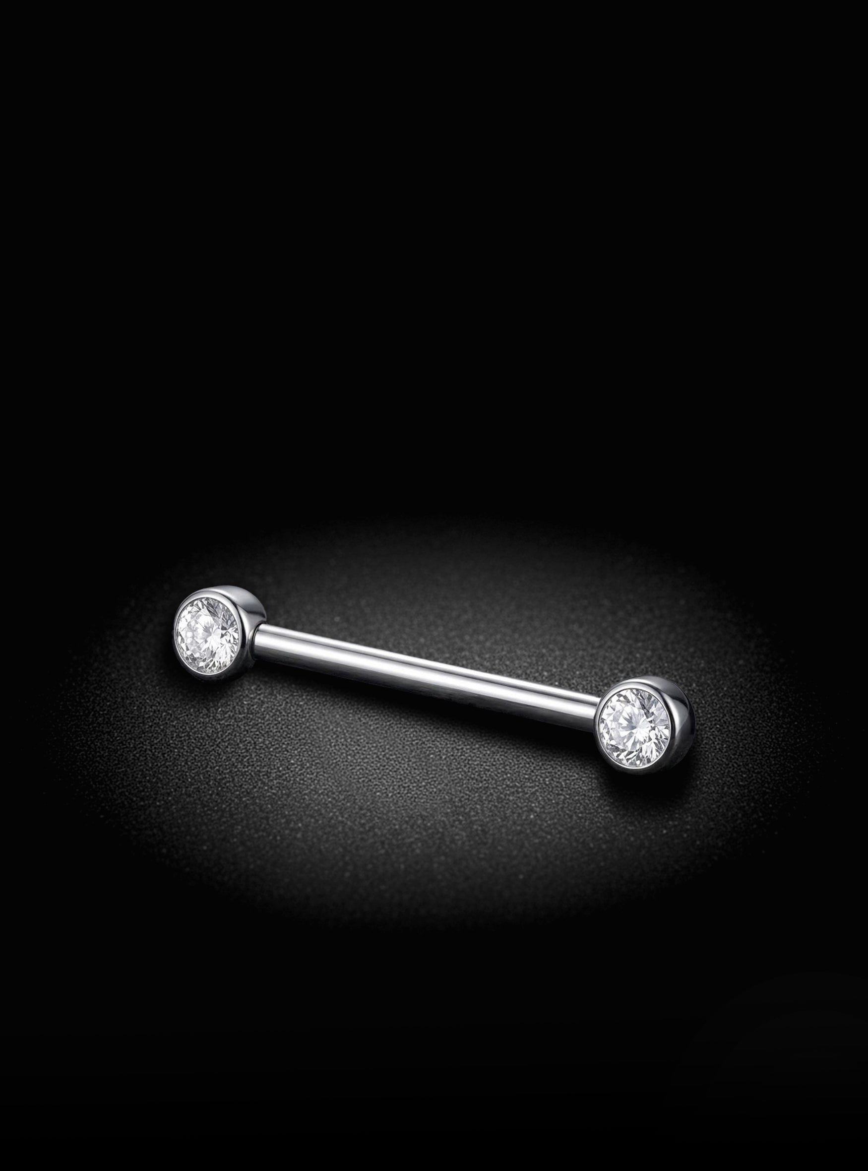 Threadless Gem Nipple Barbell 2pc (Titanium - Plain)