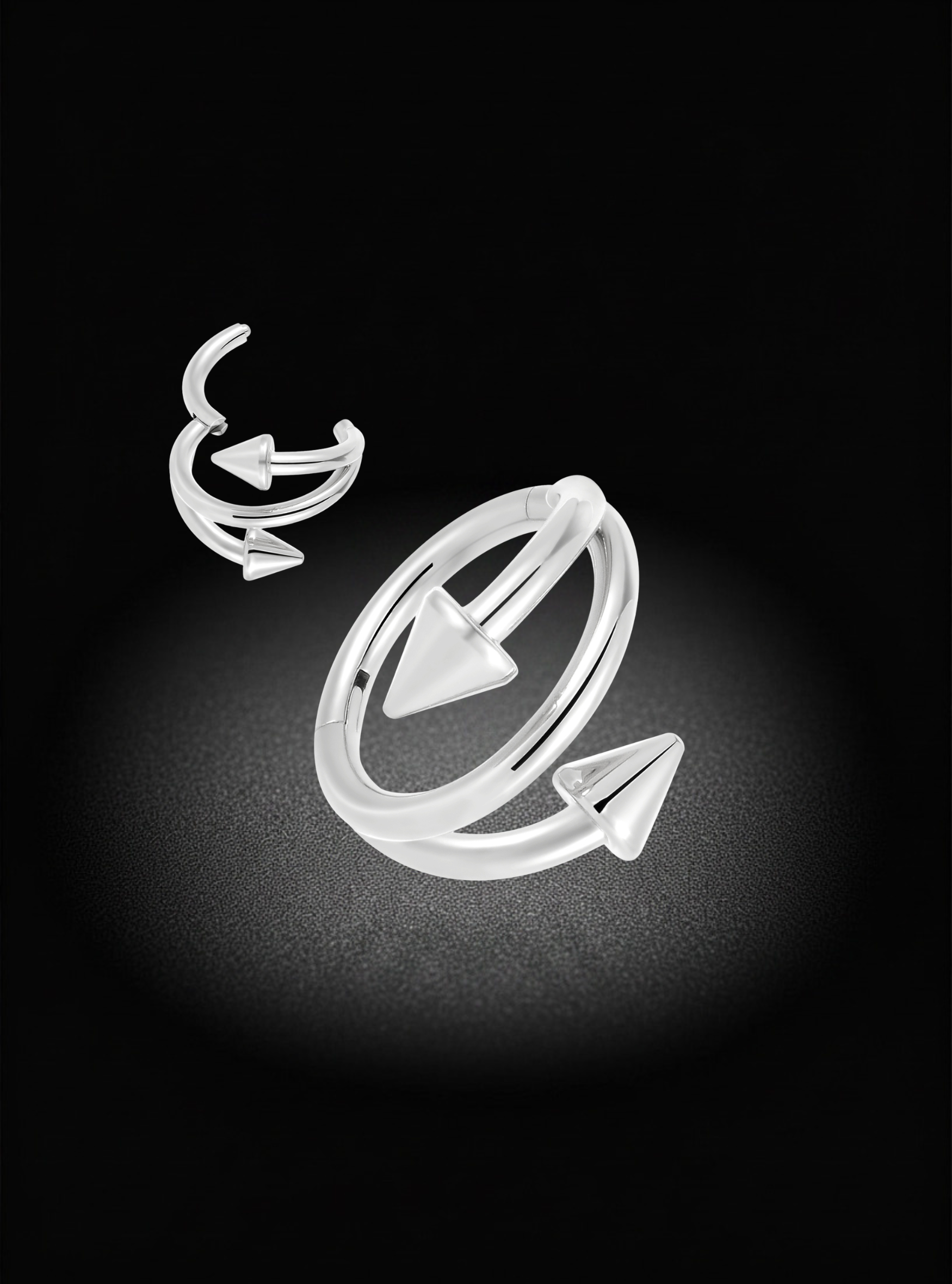 Titanium Spike Hinged Segment Ring Hoop Earring