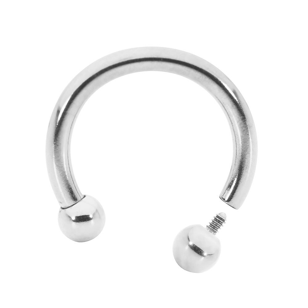 1 Piece Stainless Steel 16G, 14G, 12G, 10G Internally Threaded Circular Barbells - Sold Individually - Pierced Koala